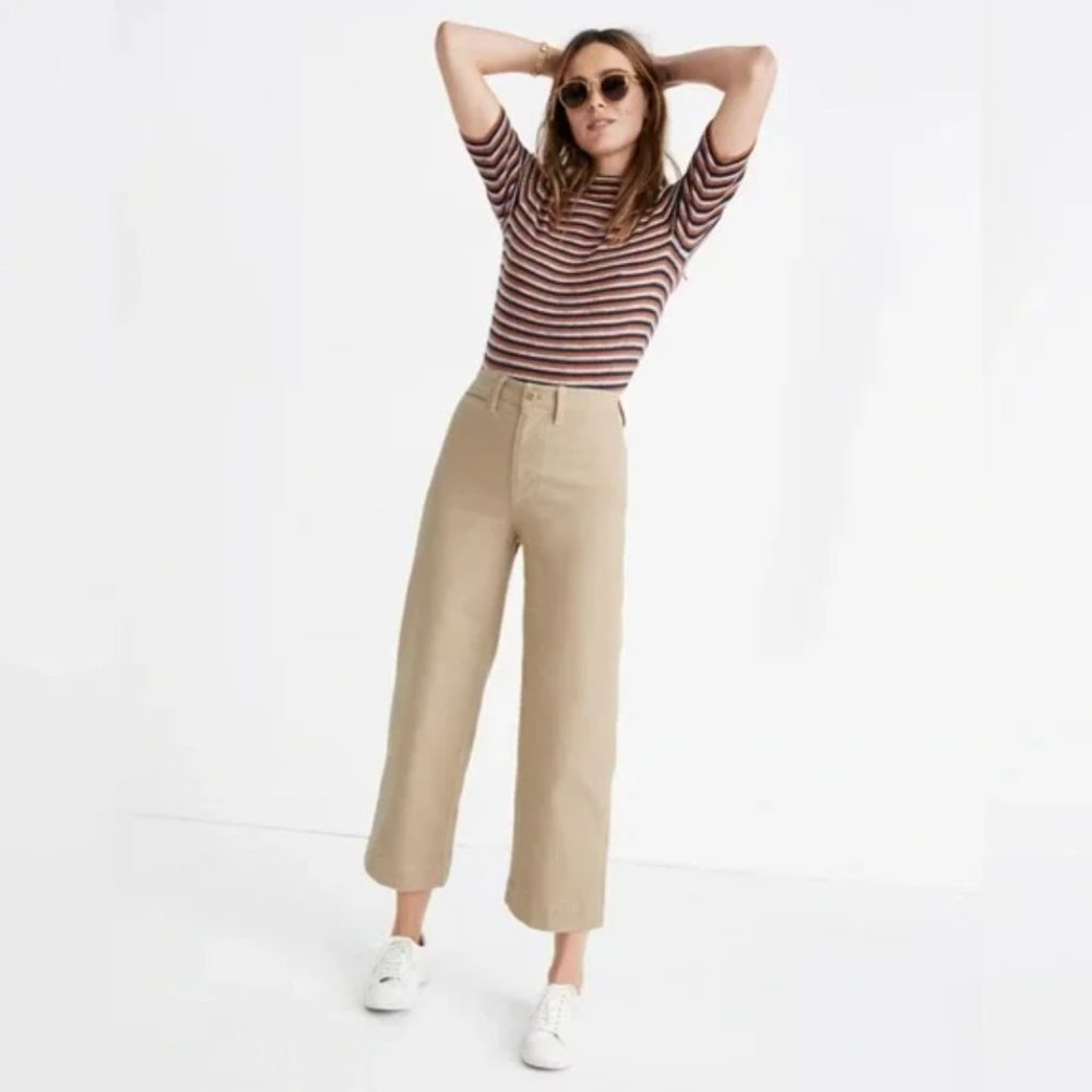 MADEWELL Petite Slim Emmett Wide Leg Crop Pants Size 28P
